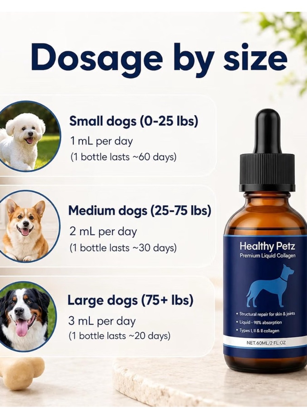 Healthy Petz BUY ONE Get ONE FREE Liquid Collagen for Dogs  💝 - Picture 6 of 12
